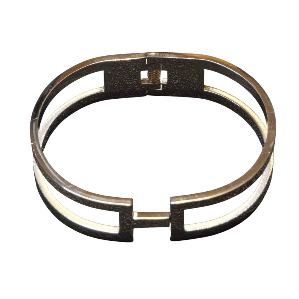 NWT Fashion Inspired Unbranded Bracelet Stainless‎ Steel w/White Gold overlay 7"